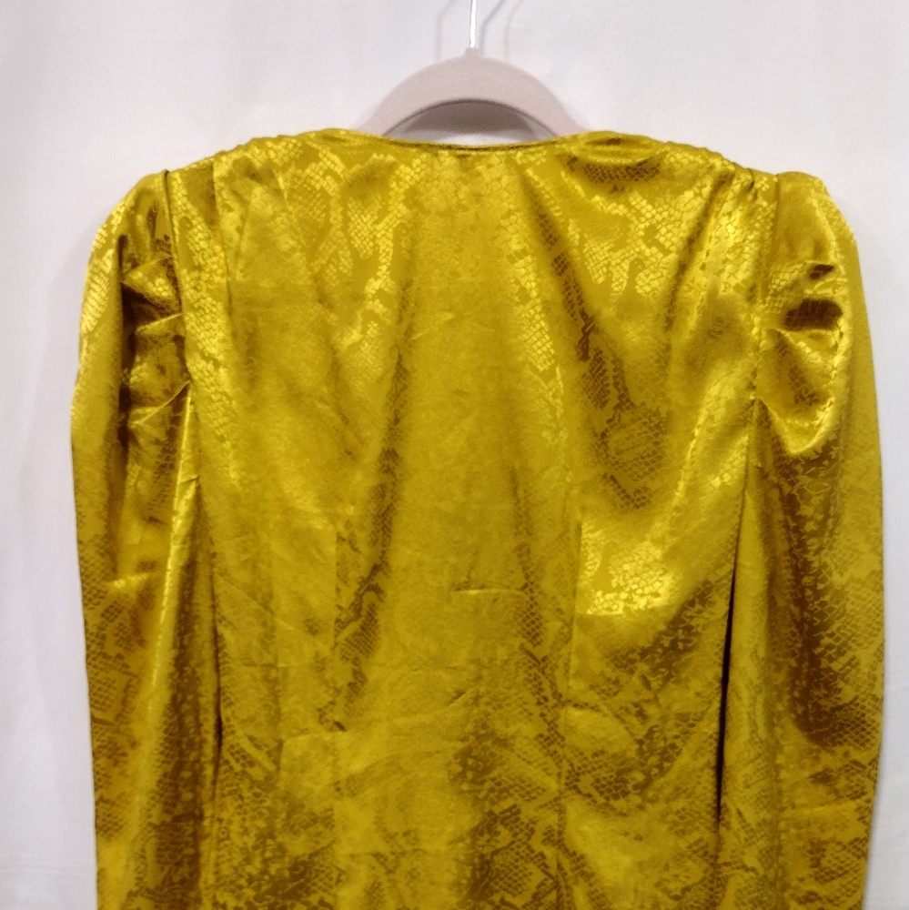 Wayf Wrap Top Women's XS Yellow Floral Buckle Retro 90s Y2K Disco Punk - Picture 8 of 11